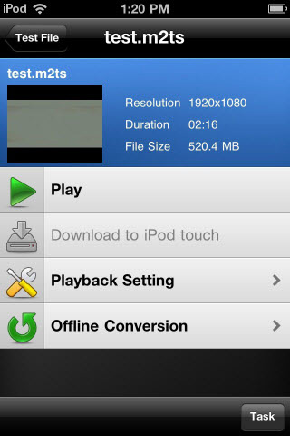 Stream M2TS TS on iPhone/iPad