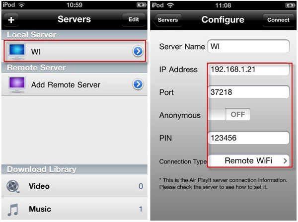Run App Server to Add Server on iPhone