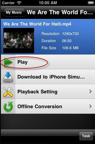 Play Media on iPhone iPad